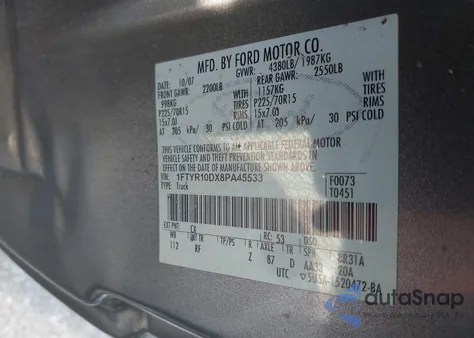 2008 Ford Ranger Xl/Xlt from USA, damaged, VIN 1FTYR10DX8PA45533